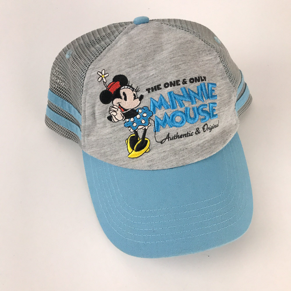 The One & Only Minnie Mouse hat gray and light blue two stripes on sides